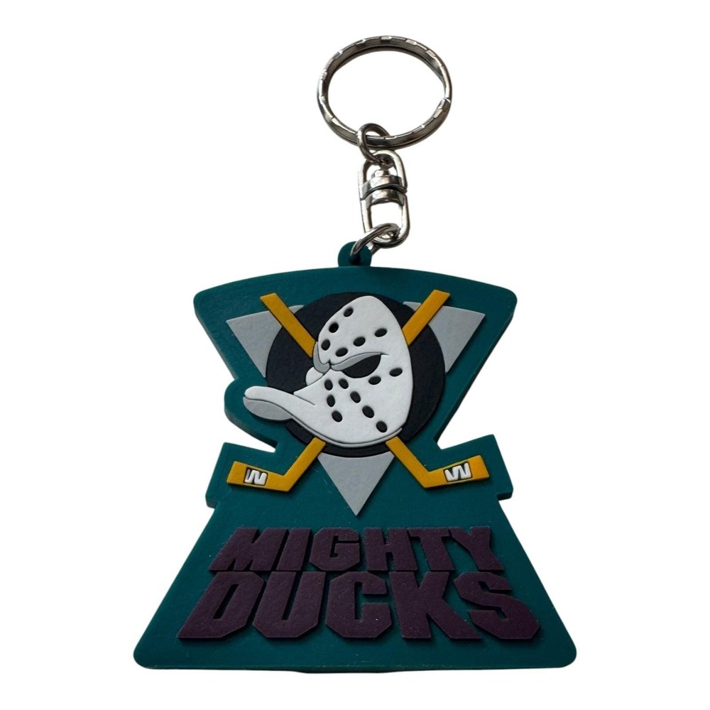 Mighty Ducks of Anaheim NHL Hockey Goalie Mask Logo Rubber Keychain Disney World